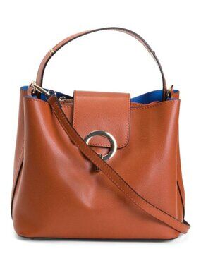 CHEVAL Made In Italy Leather Satchel With Round Hardware